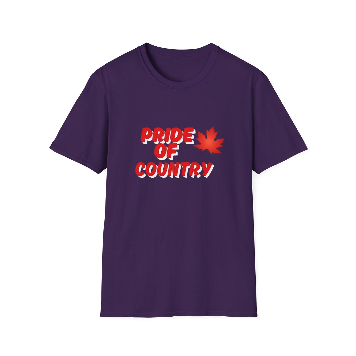 Pride of Country Unisex Softstyle T-Shirt, Canada Day Shirt, Patriotic Apparel, Casual Wear, Gift for Her/him
