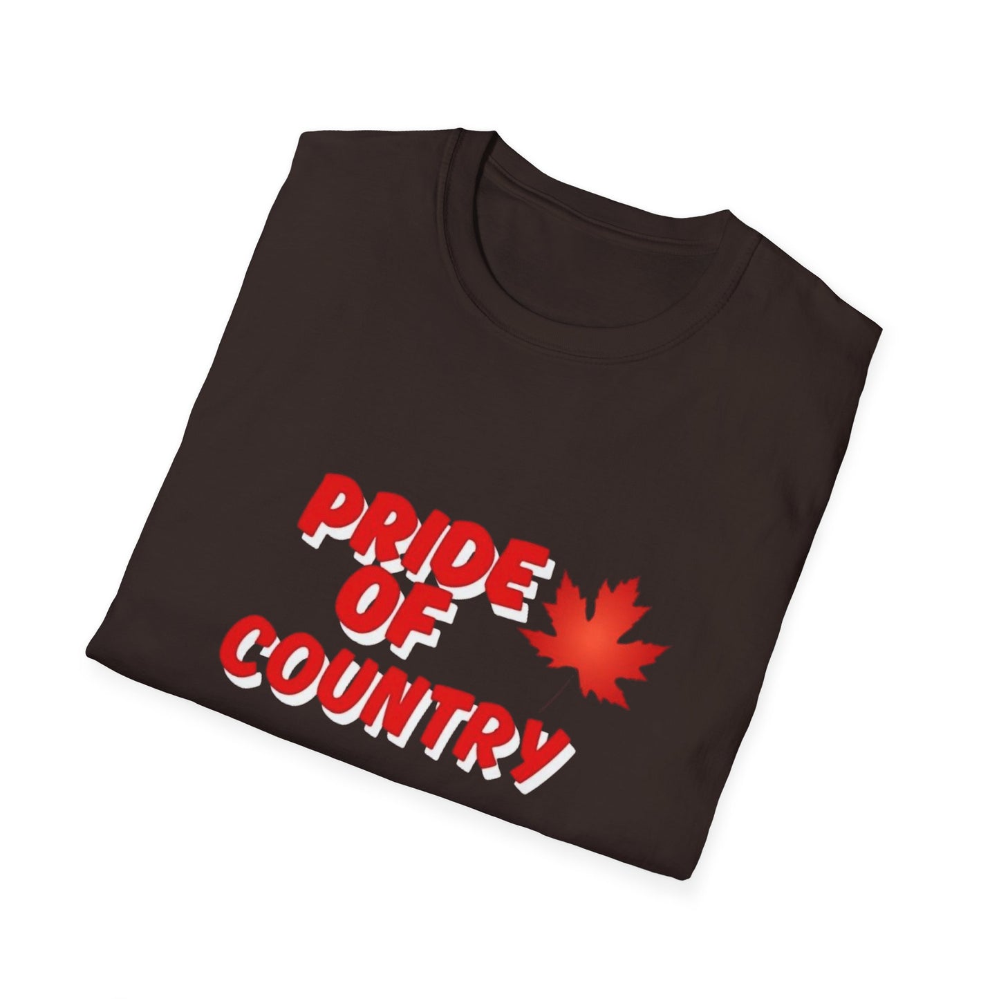 Pride of Country Unisex Softstyle T-Shirt, Canada Day Shirt, Patriotic Apparel, Casual Wear, Gift for Her/him