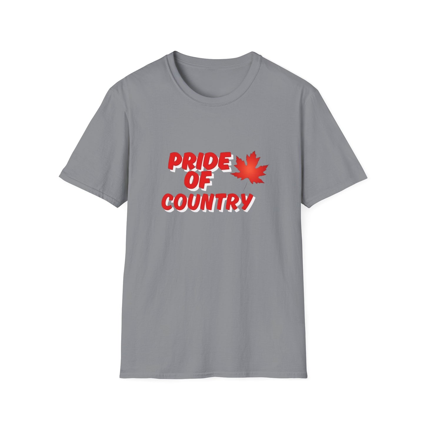 Pride of Country Unisex Softstyle T-Shirt, Canada Day Shirt, Patriotic Apparel, Casual Wear, Gift for Her/him
