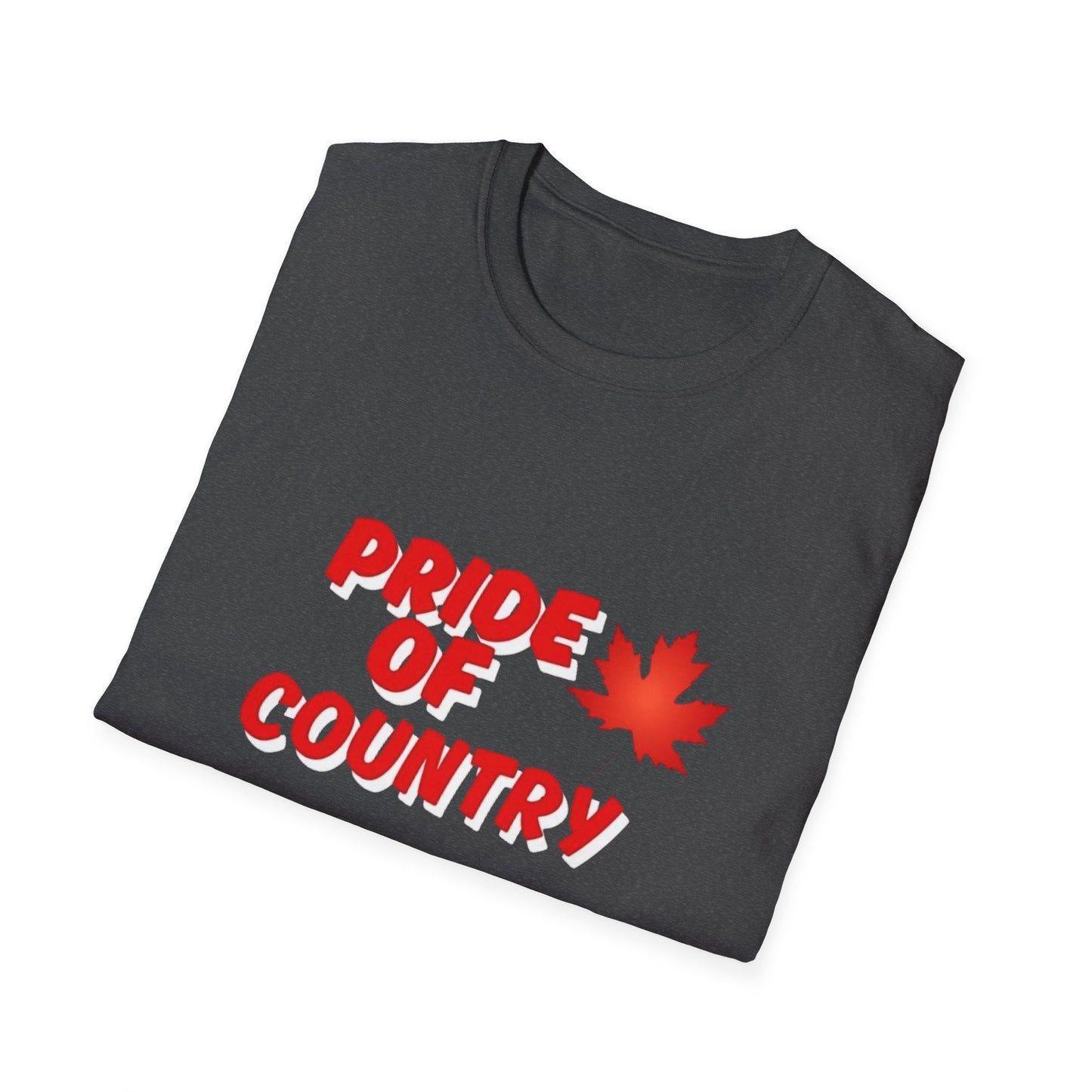 Pride of Country Unisex Softstyle T-Shirt, Canada Day Shirt, Patriotic Apparel, Casual Wear, Gift for Her/him