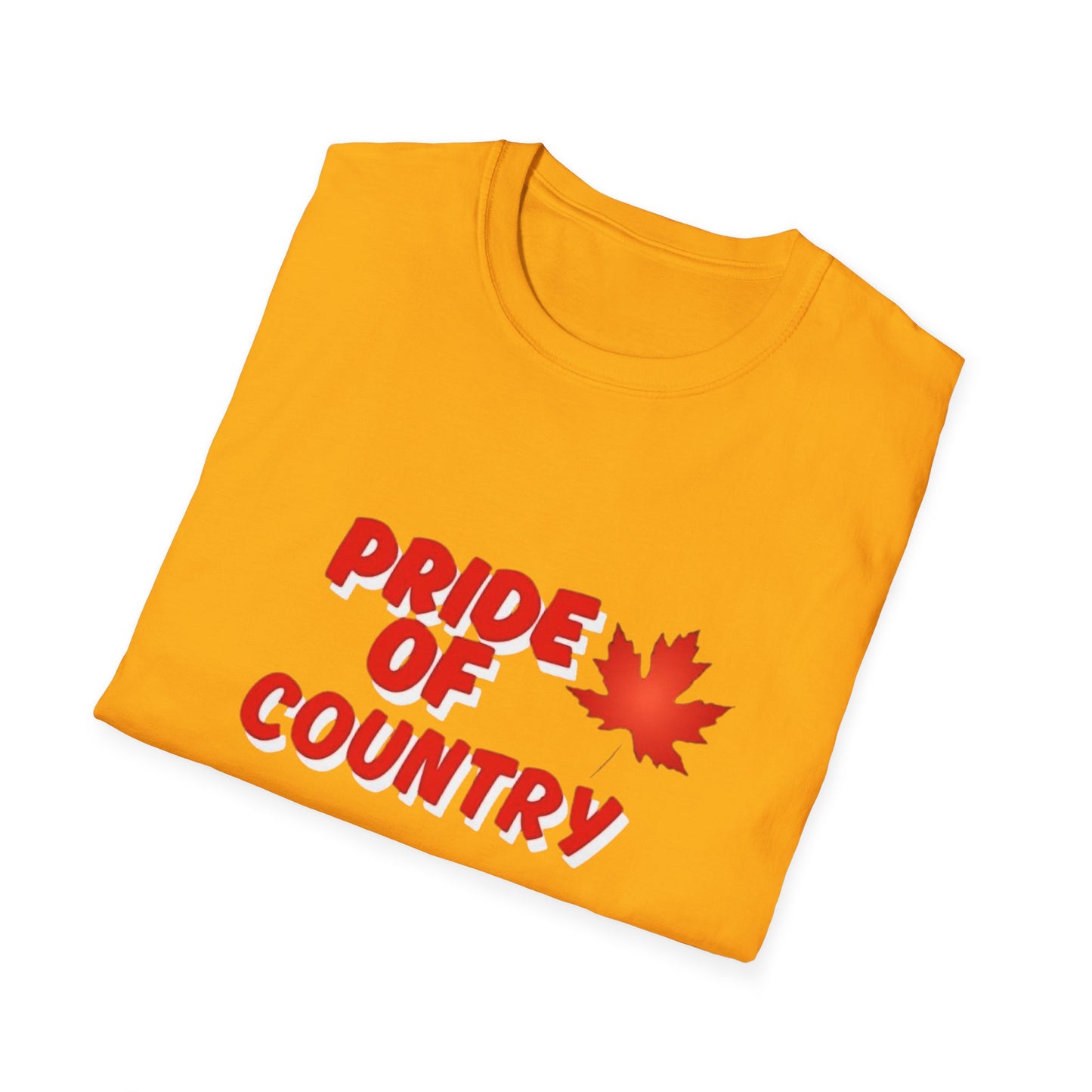 Pride of Country Unisex Softstyle T-Shirt, Canada Day Shirt, Patriotic Apparel, Casual Wear, Gift for Her/him