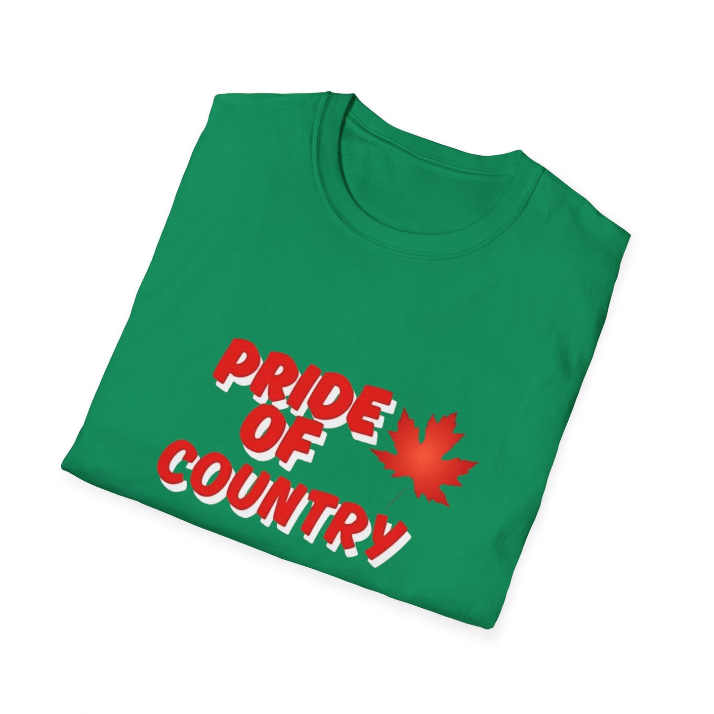 Pride of Country Unisex Softstyle T-Shirt, Canada Day Shirt, Patriotic Apparel, Casual Wear, Gift for Her/him