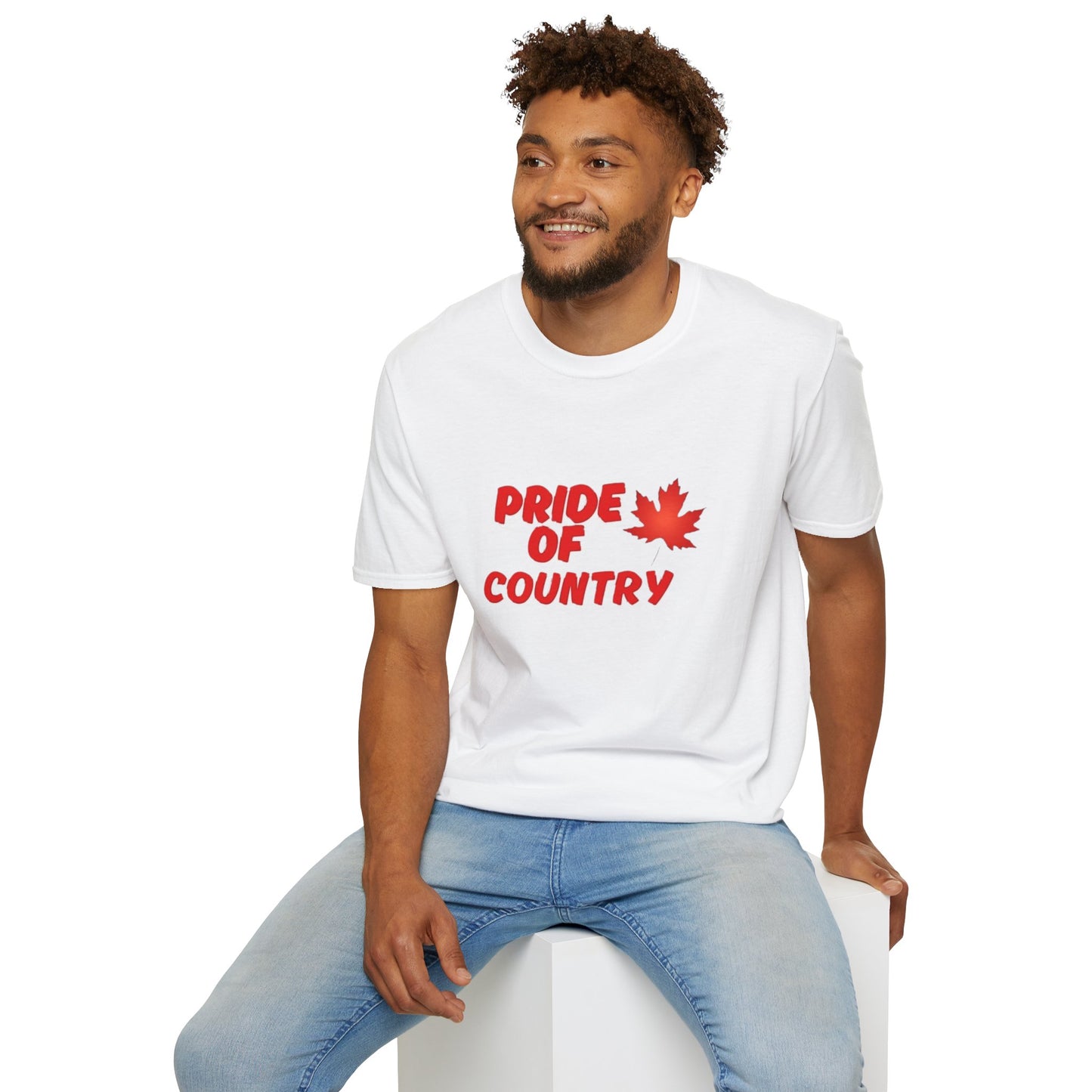 Pride of Country Unisex Softstyle T-Shirt, Canada Day Shirt, Patriotic Apparel, Casual Wear, Gift for Her/him