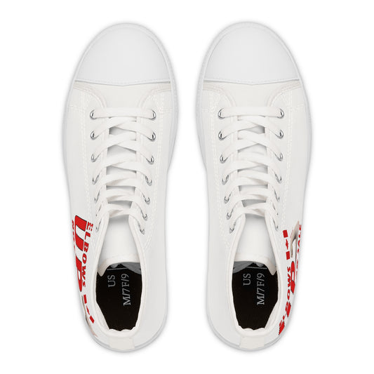 Women's High Top Sneakers - Fun & Trendy Elbow Up Slogan