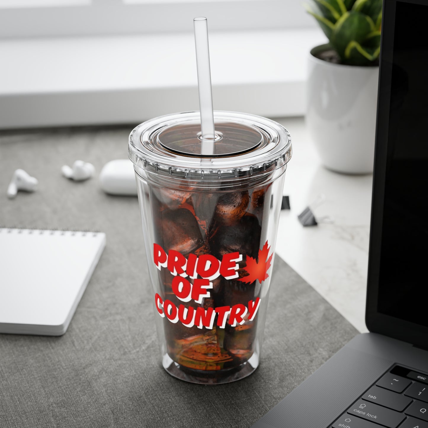 Pride of Country Tumbler, Canadian Travel Mug, Summer Hydration Cup, Reusable Straw Cup, Patriotic Gift Idea, Outdoor Adventure Drinkware