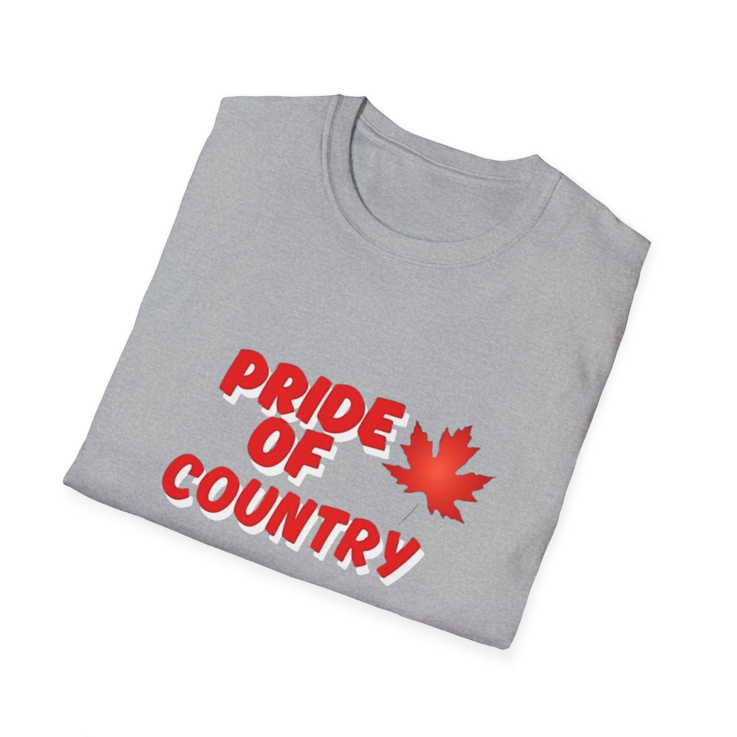 Pride of Country Unisex Softstyle T-Shirt, Canada Day Shirt, Patriotic Apparel, Casual Wear, Gift for Her/him