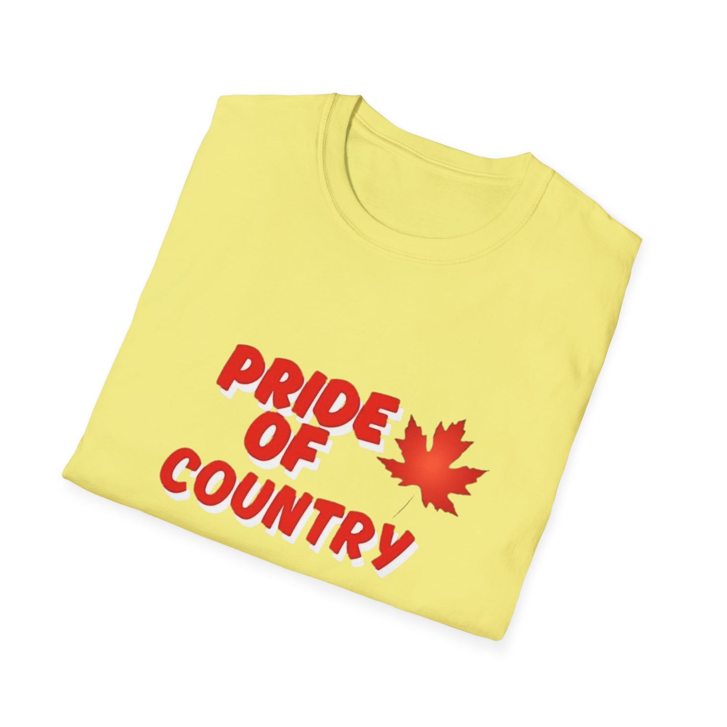 Pride of Country Unisex Softstyle T-Shirt, Canada Day Shirt, Patriotic Apparel, Casual Wear, Gift for Her/him