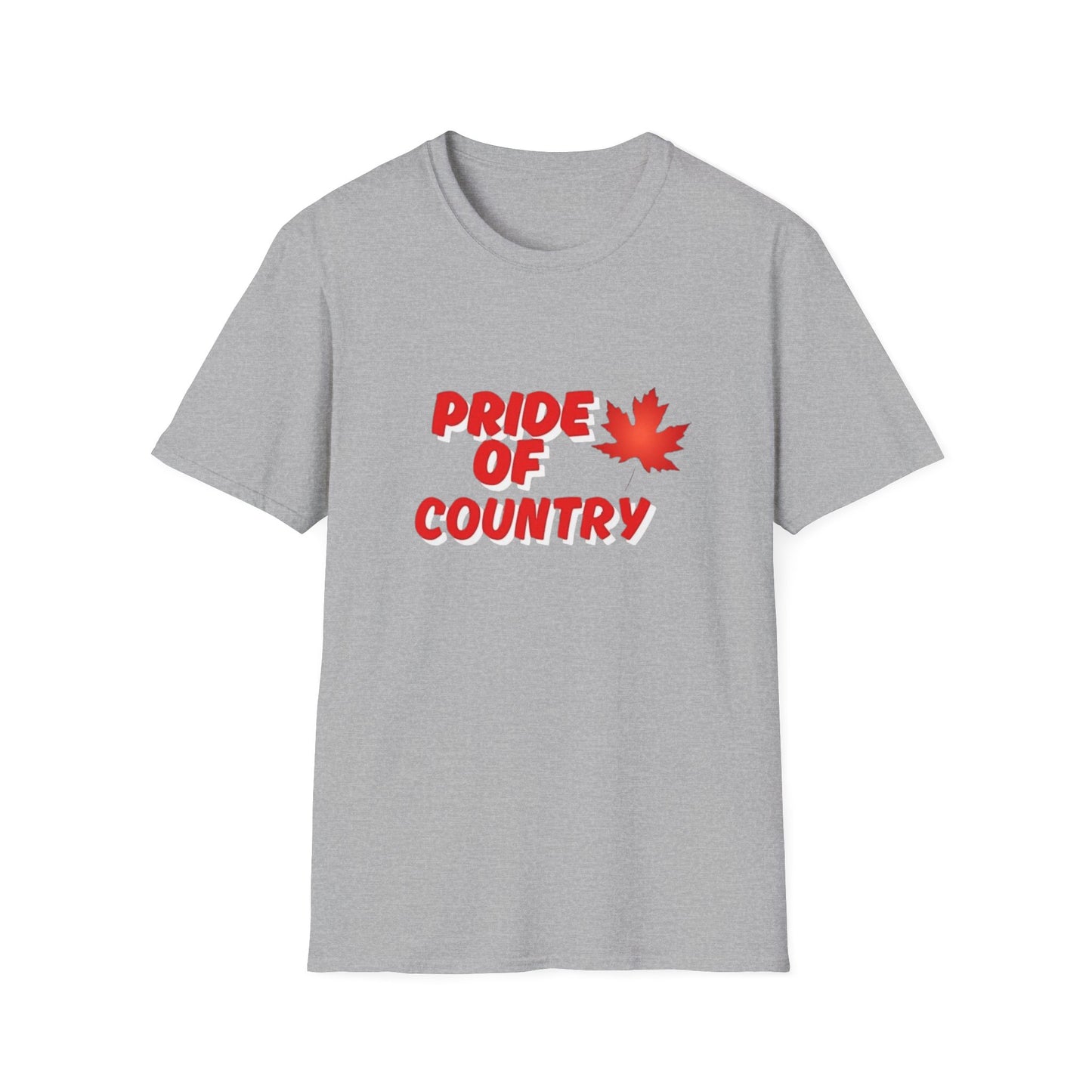 Pride of Country Unisex Softstyle T-Shirt, Canada Day Shirt, Patriotic Apparel, Casual Wear, Gift for Her/him