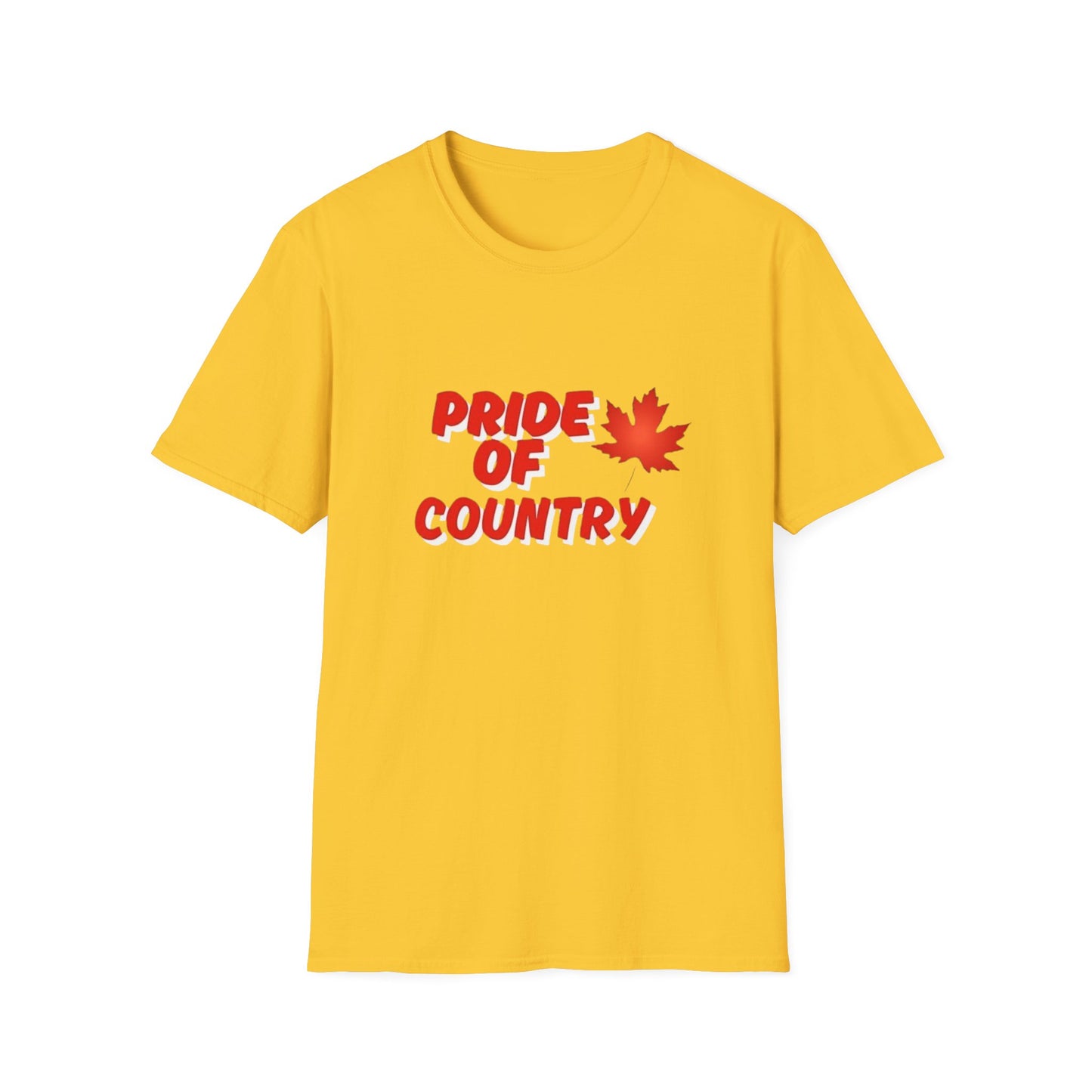 Pride of Country Unisex Softstyle T-Shirt, Canada Day Shirt, Patriotic Apparel, Casual Wear, Gift for Her/him