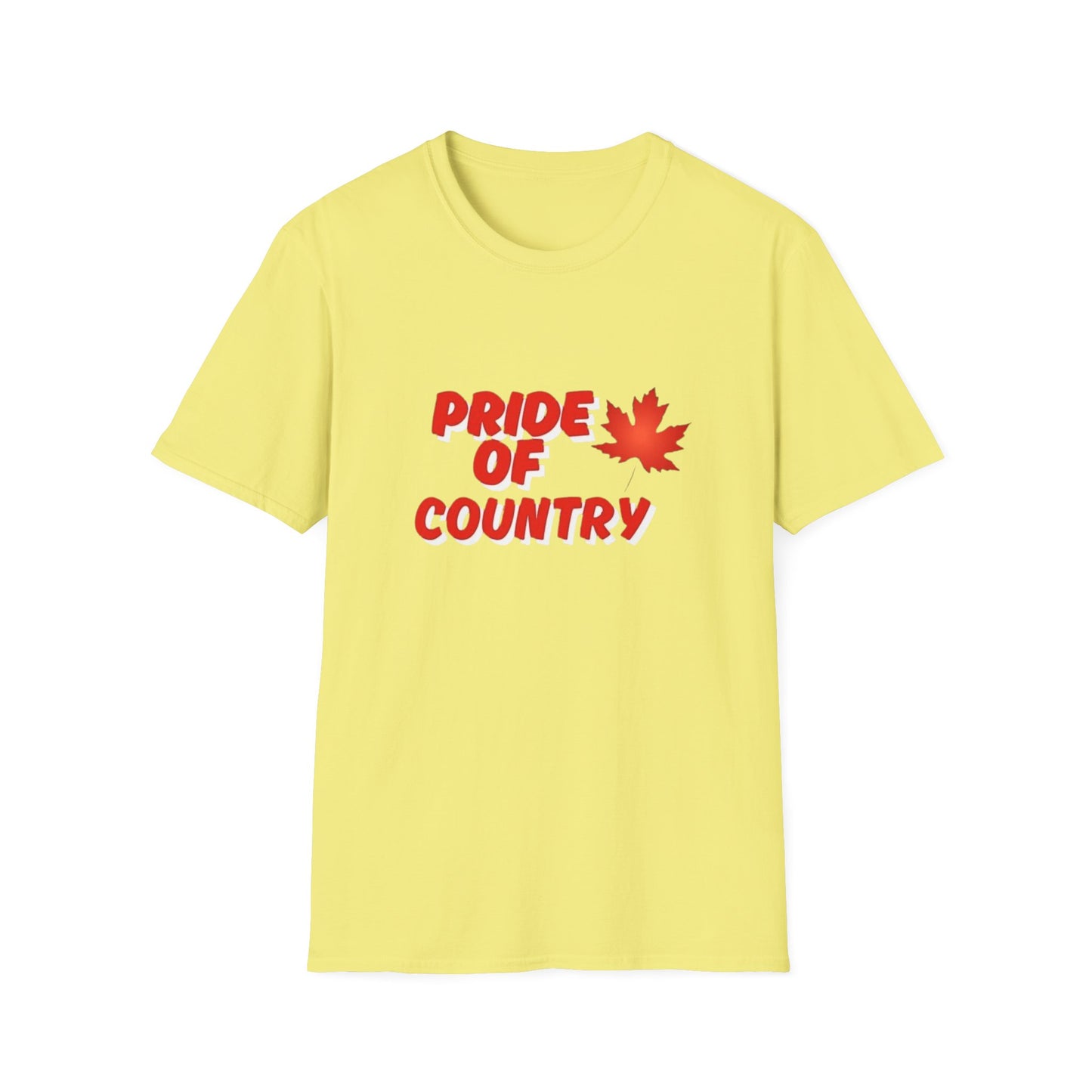 Pride of Country Unisex Softstyle T-Shirt, Canada Day Shirt, Patriotic Apparel, Casual Wear, Gift for Her/him