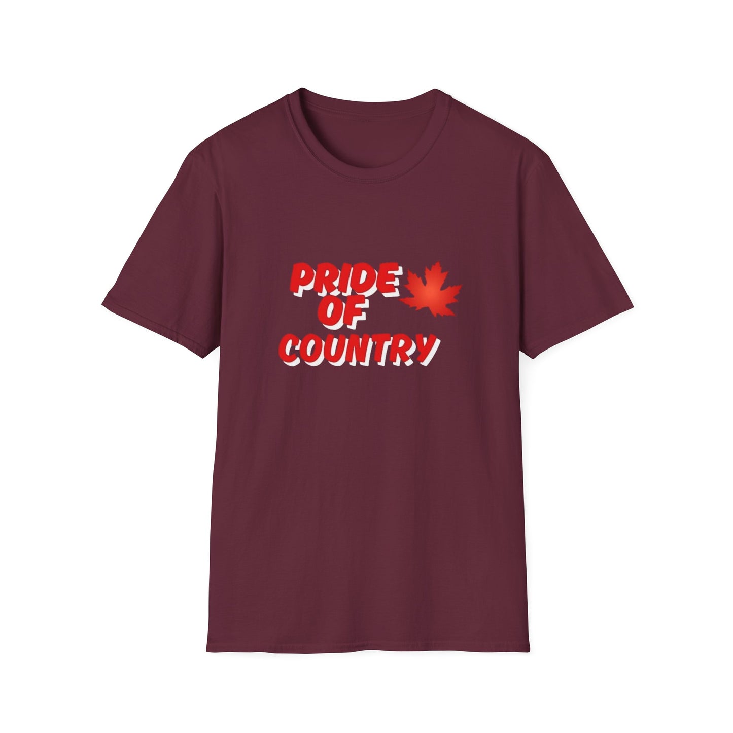 Pride of Country Unisex Softstyle T-Shirt, Canada Day Shirt, Patriotic Apparel, Casual Wear, Gift for Her/him