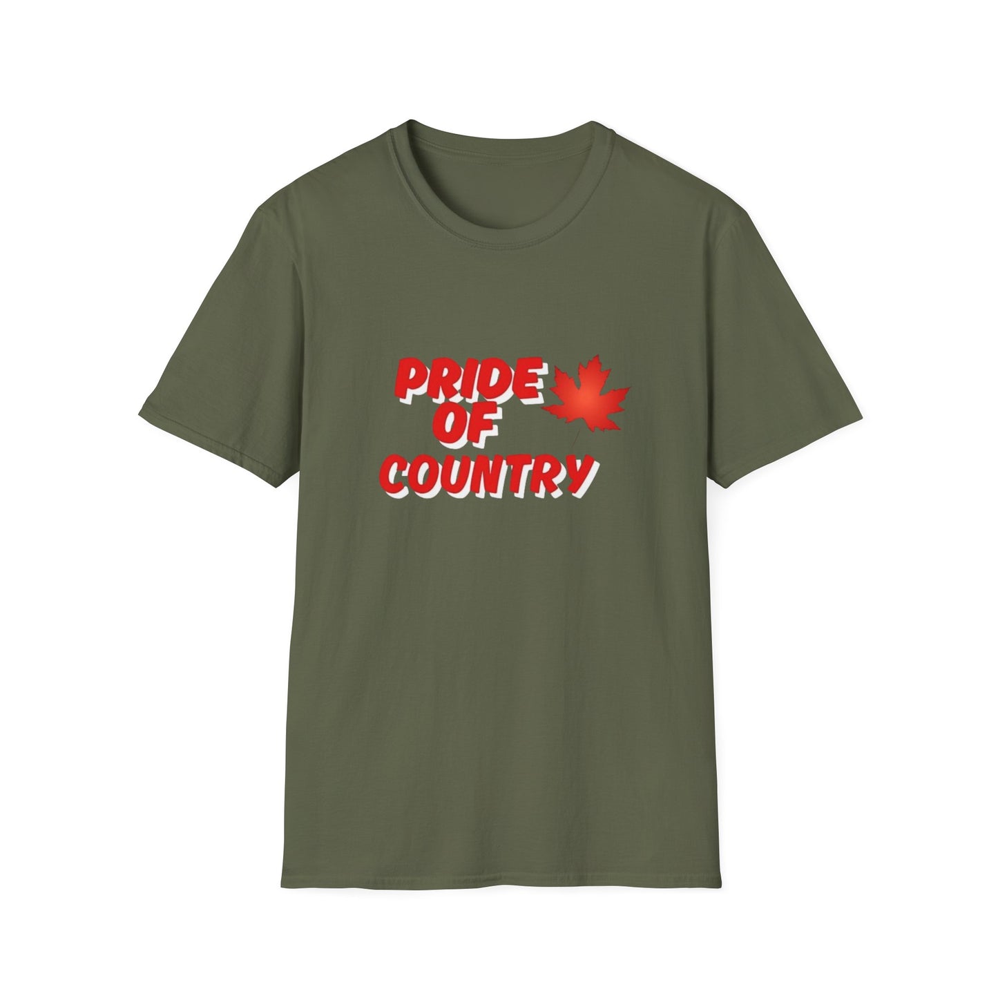 Pride of Country Unisex Softstyle T-Shirt, Canada Day Shirt, Patriotic Apparel, Casual Wear, Gift for Her/him