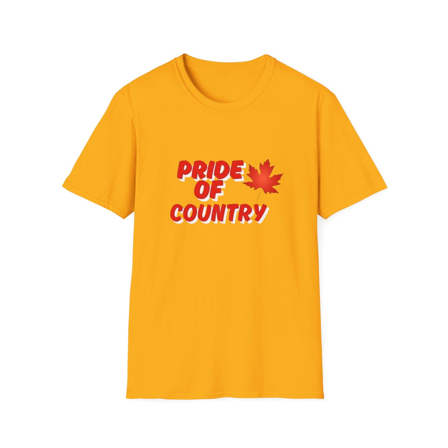 Pride of Country Unisex Softstyle T-Shirt, Canada Day Shirt, Patriotic Apparel, Casual Wear, Gift for Her/him