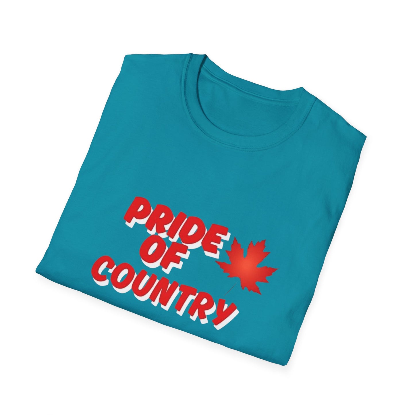 Pride of Country Unisex Softstyle T-Shirt, Canada Day Shirt, Patriotic Apparel, Casual Wear, Gift for Her/him