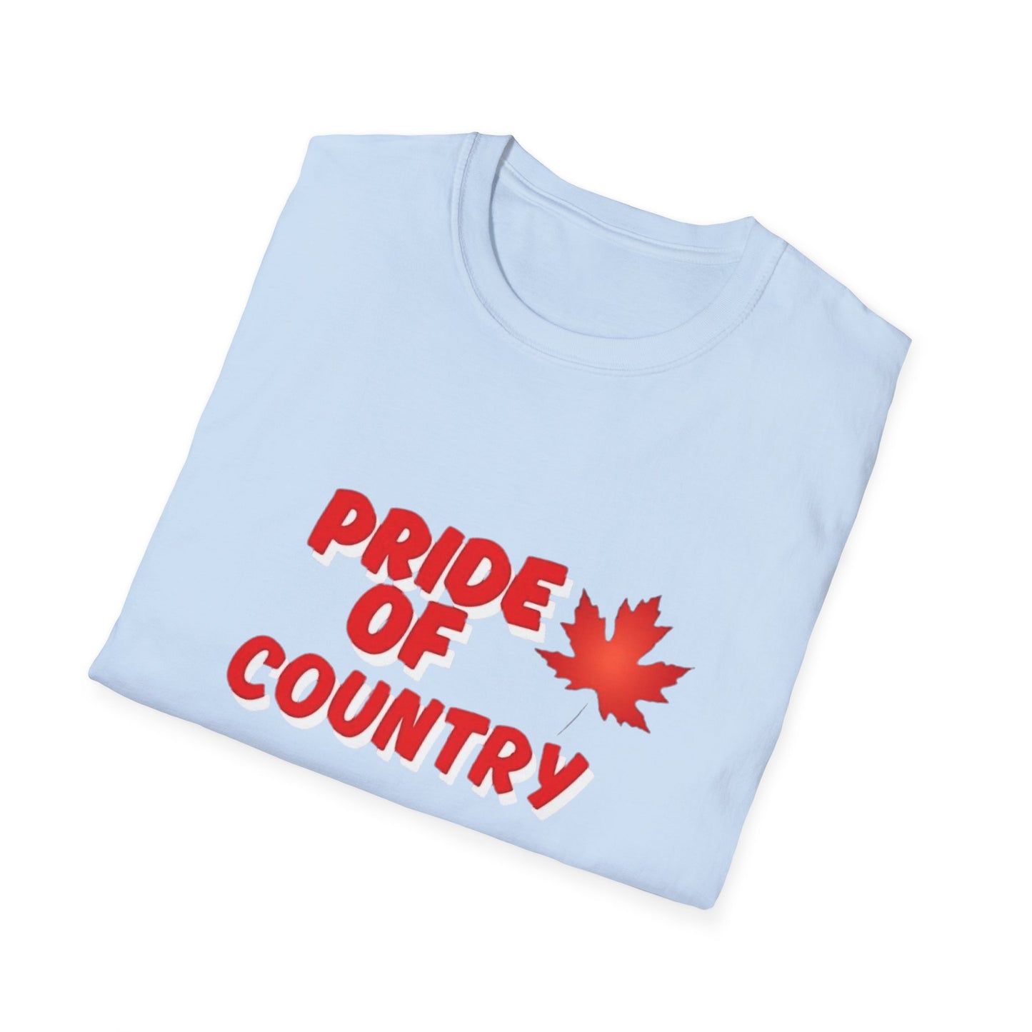 Pride of Country Unisex Softstyle T-Shirt, Canada Day Shirt, Patriotic Apparel, Casual Wear, Gift for Her/him