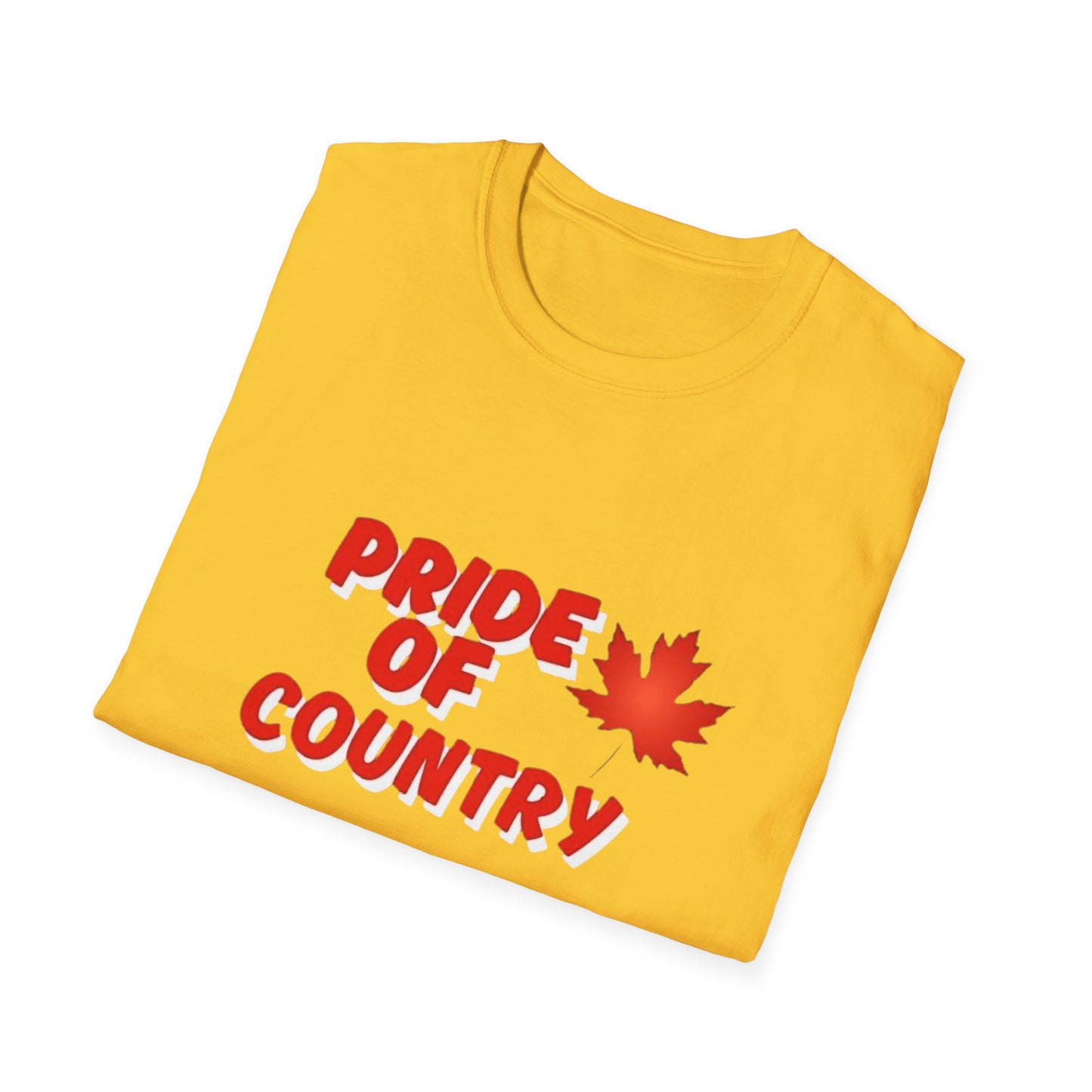 Pride of Country Unisex Softstyle T-Shirt, Canada Day Shirt, Patriotic Apparel, Casual Wear, Gift for Her/him