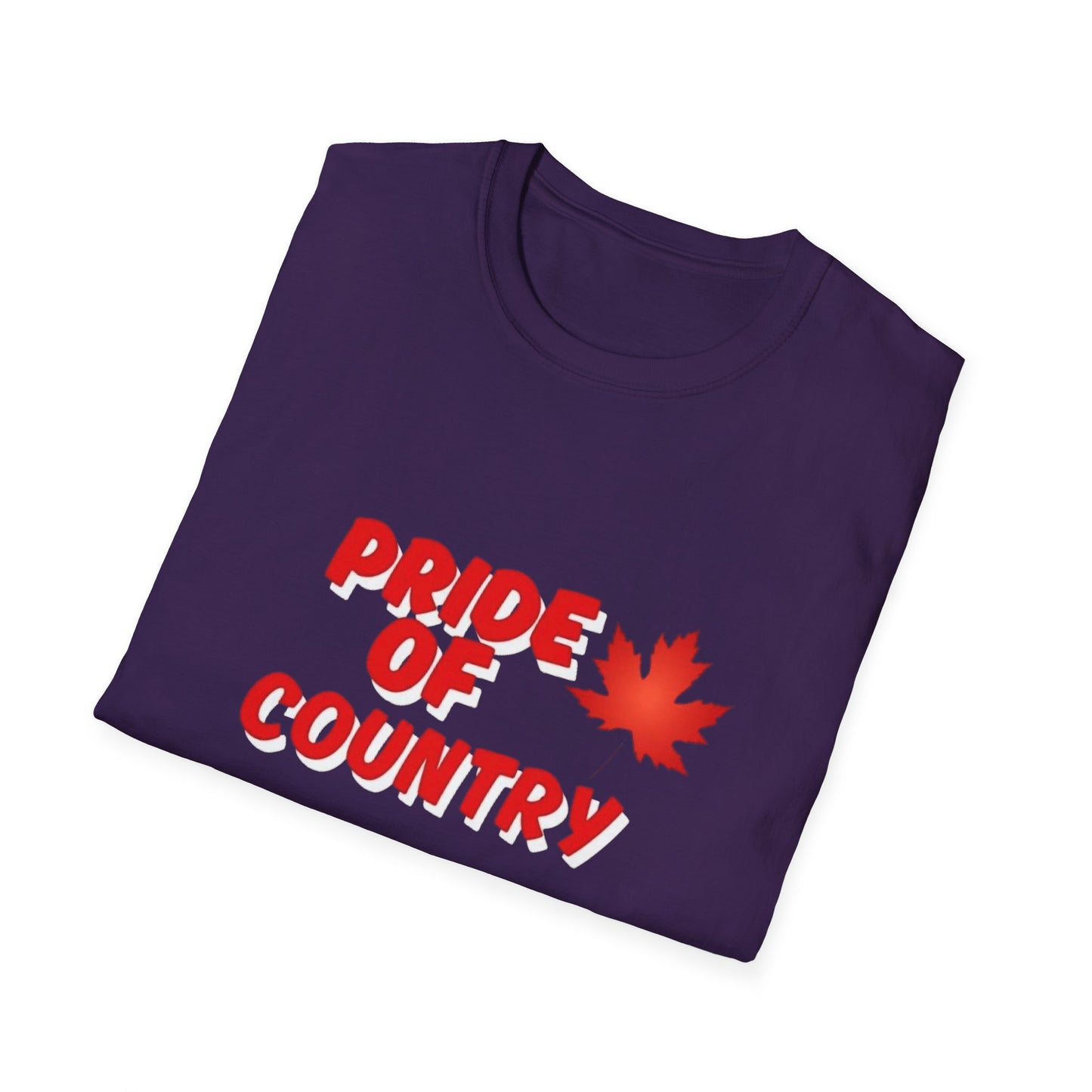 Pride of Country Unisex Softstyle T-Shirt, Canada Day Shirt, Patriotic Apparel, Casual Wear, Gift for Her/him