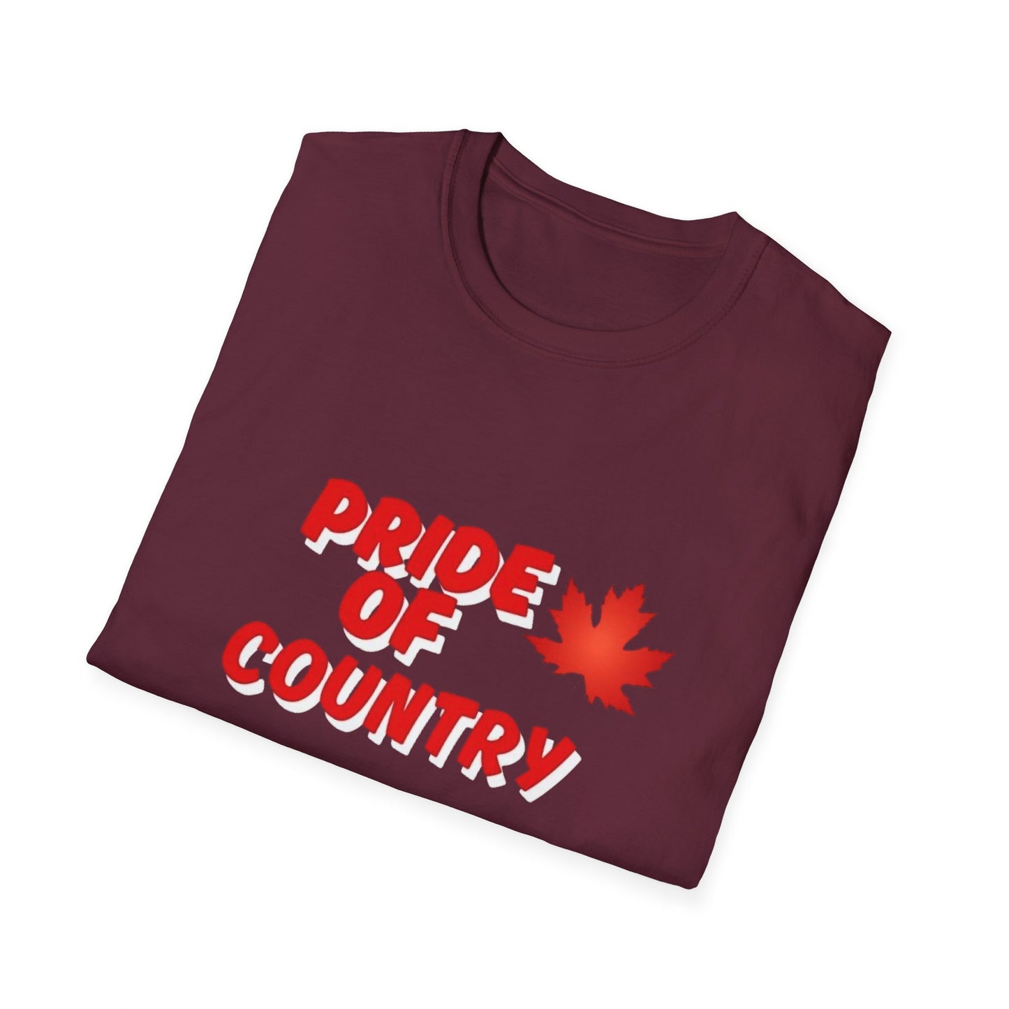 Pride of Country Unisex Softstyle T-Shirt, Canada Day Shirt, Patriotic Apparel, Casual Wear, Gift for Her/him
