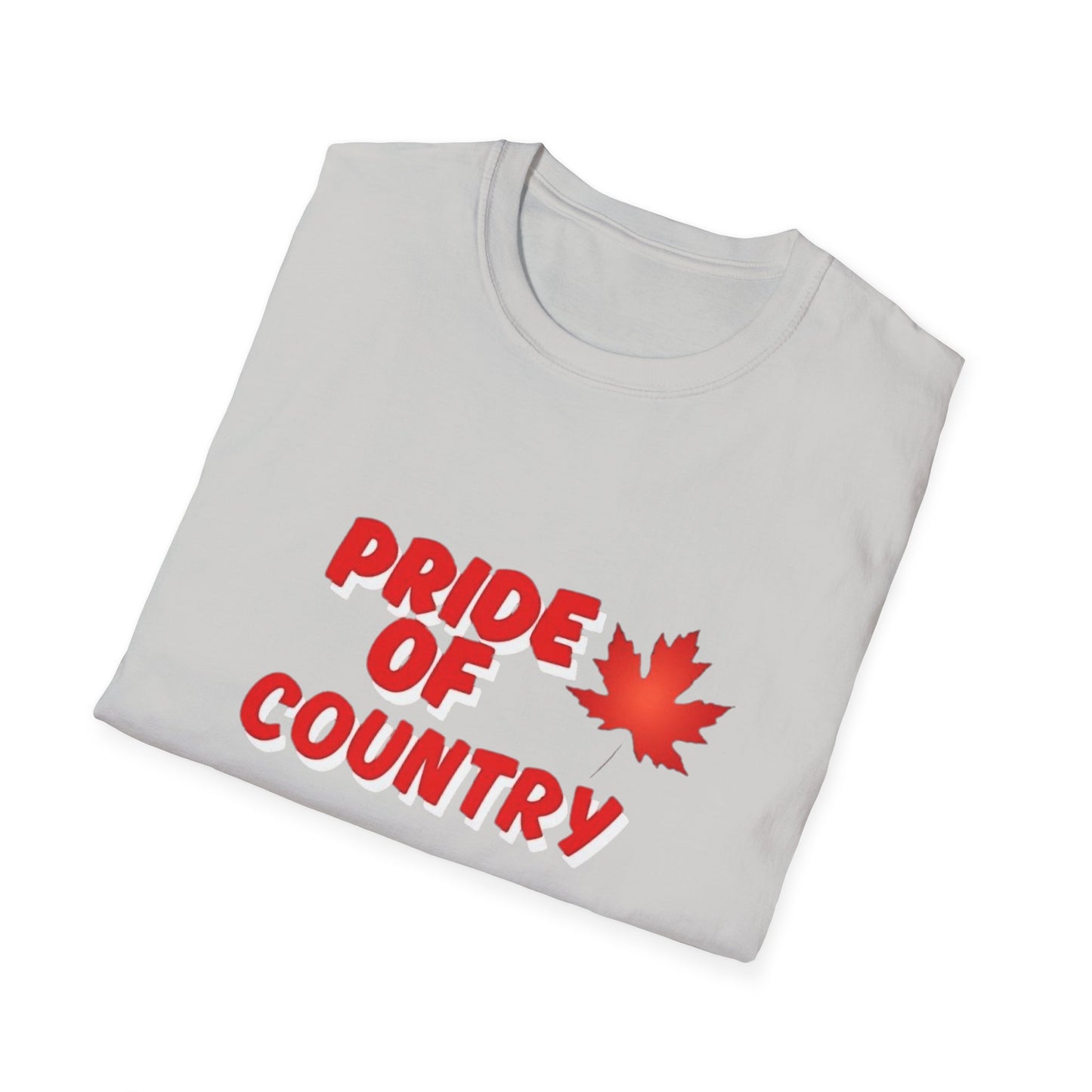 Pride of Country Unisex Softstyle T-Shirt, Canada Day Shirt, Patriotic Apparel, Casual Wear, Gift for Her/him