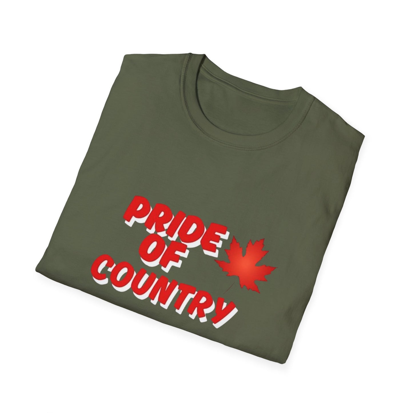 Pride of Country Unisex Softstyle T-Shirt, Canada Day Shirt, Patriotic Apparel, Casual Wear, Gift for Her/him