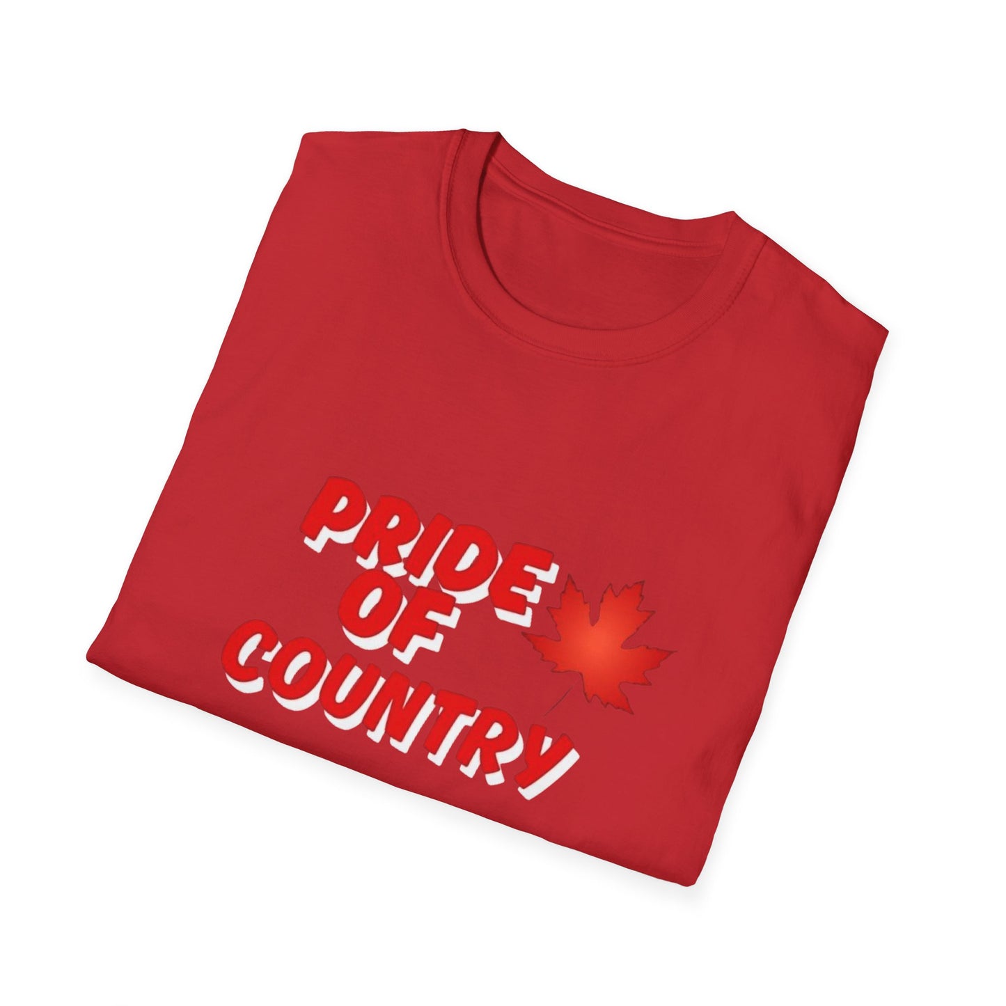 Pride of Country Unisex Softstyle T-Shirt, Canada Day Shirt, Patriotic Apparel, Casual Wear, Gift for Her/him