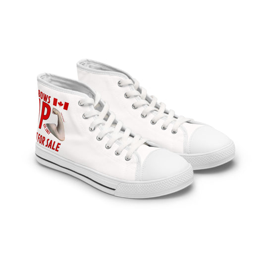 Women's High Top Sneakers - Fun & Trendy Elbow Up Slogan